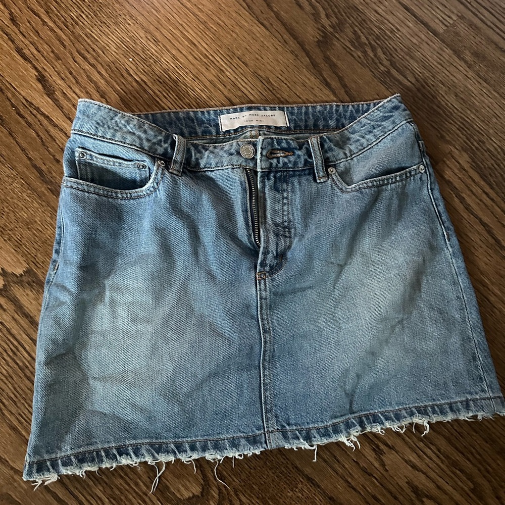 Marc By Marc Jacobs Icon Mini Blue Jean Skirt - 27
